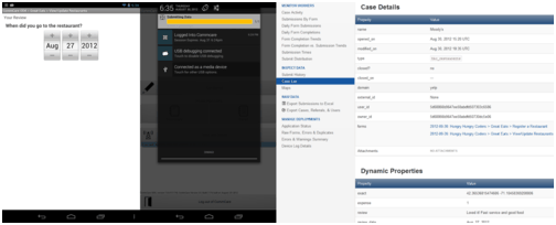 Form entry, sync notifications and case data views across CommCare on a tablet