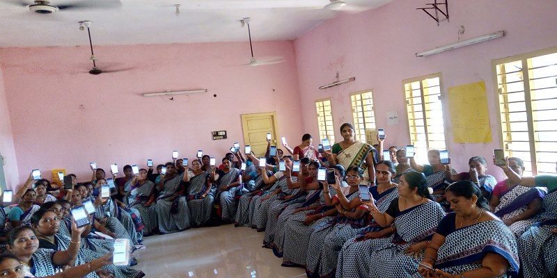 A group of Anganwadi Workers at an ICDS-CAS training