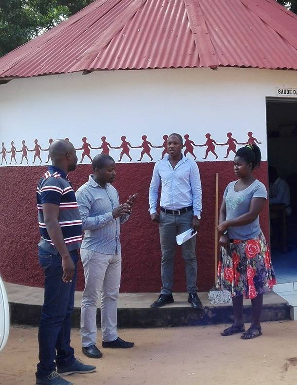A community health worker tracking patients in Mozambique